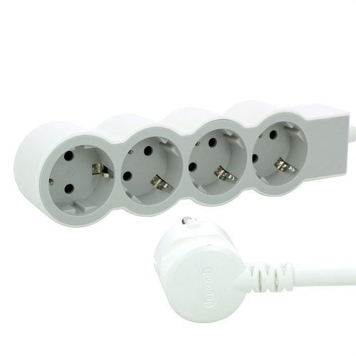 Legrand LEG50650 power strip, 4 x 2-pin, 6 A, side multi-plug