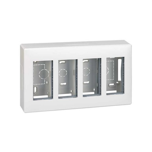 SIMON Surface Mount Wall Box 4 Double Elements White Simon 500 Cima ...