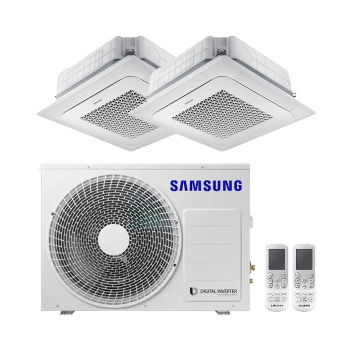 Samsung Kassettenklimagerät Mini WindFree 3,5 kW 4-Wege-Auslass 2x1 ...