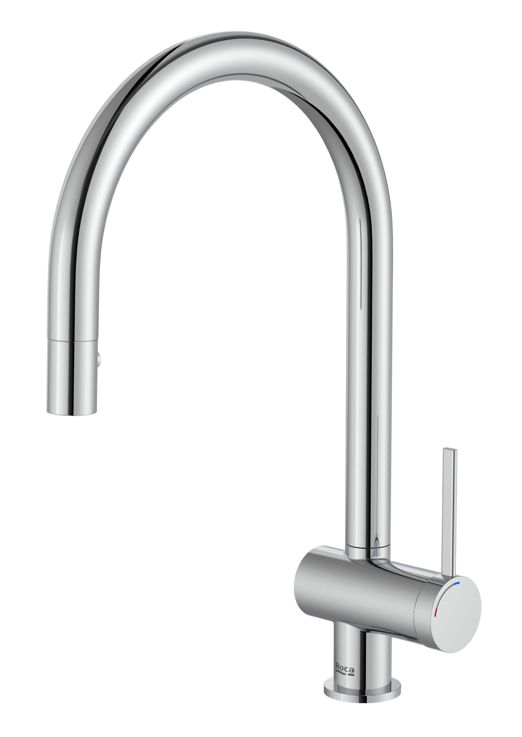 Roca Ona Kitchen Tap with Curved Spout and Pull-Out Cold Start
